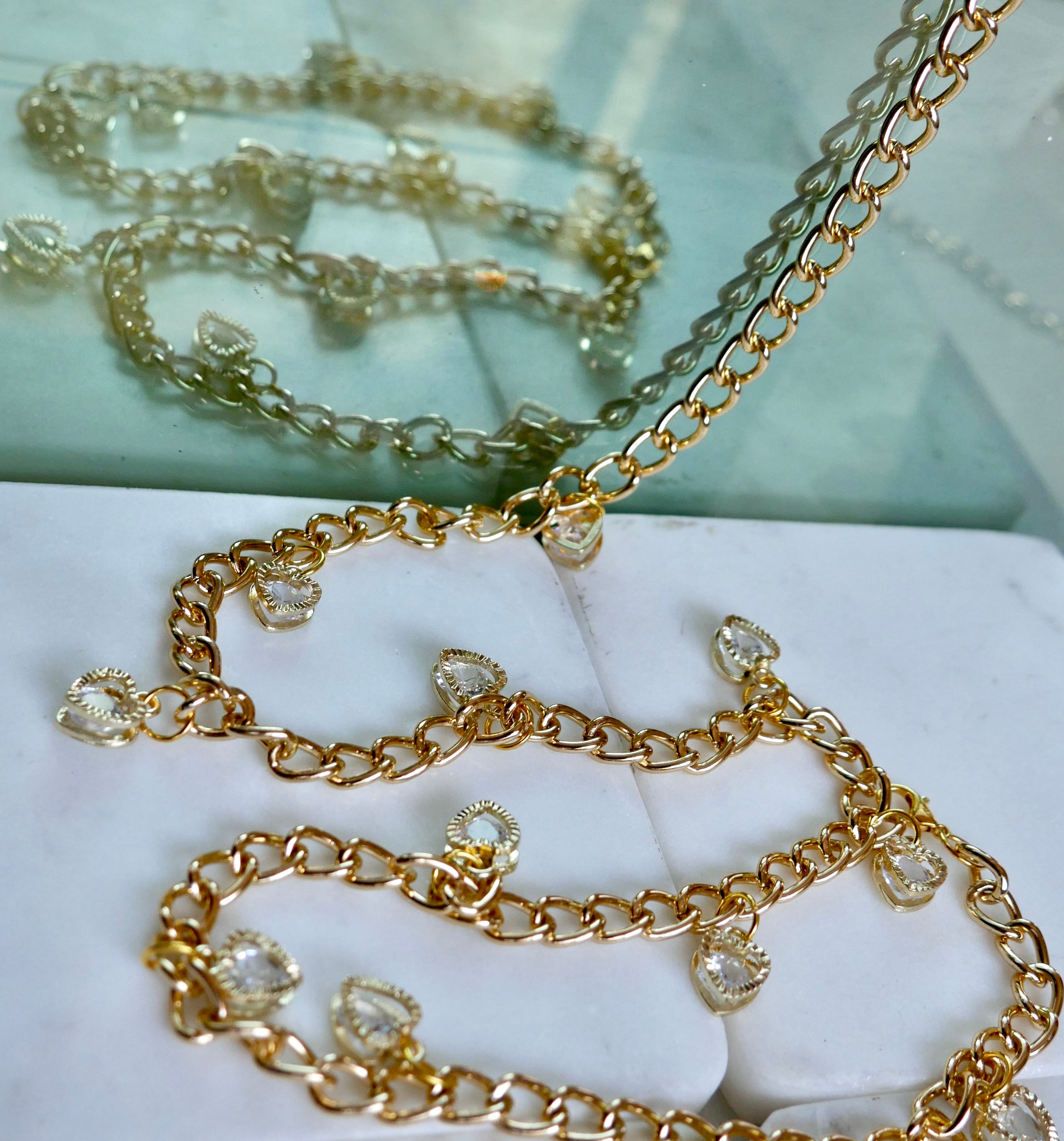 Hearts and Pearls Waist Chain