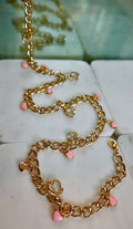 Pink & Diamond Hearts Waist Chain